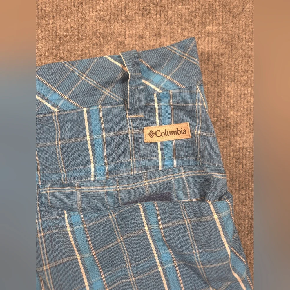 Columbia PFG Men's Blue Plaid Omni-Shield‎ Cargo/Hybrid Shorts Size 36